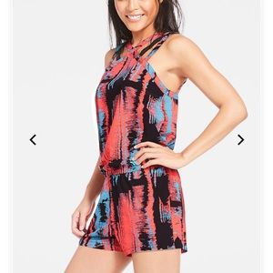 NWOT** Fabletics Liza Heat Wave Print XS Romper